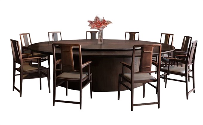 實木20人台電動餐桌