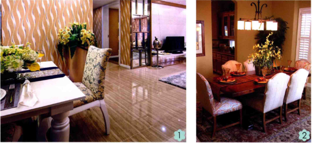 浪漫盆花布置（zhì）餐廳