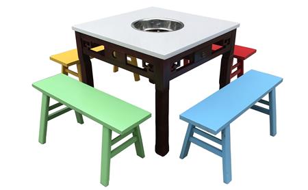 大理石火鍋桌椅（yǐ）