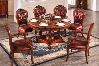 大（dà）理石實木火鍋圓桌