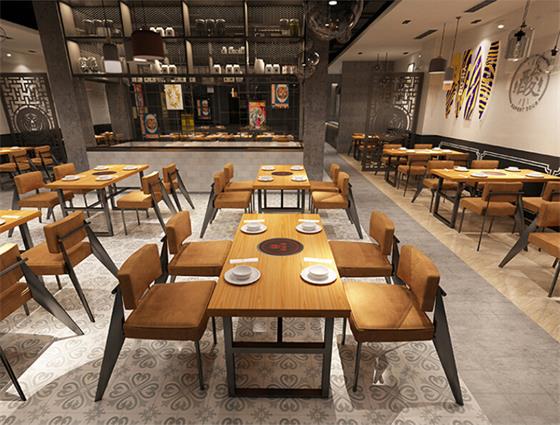 美式複古創意火鍋餐廳桌椅