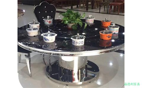 12人圓形(xíng)電磁爐火鍋桌