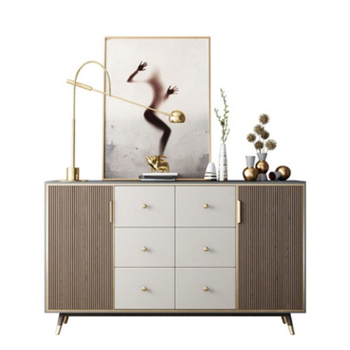 北歐現代簡約餐（cān）廳實木（mù）備餐櫃儲（chǔ）物定製