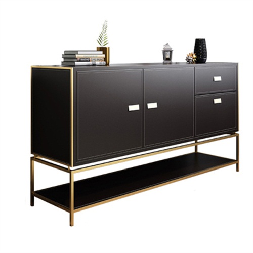 現代（dài）輕奢（shē）風不鏽鋼（gāng）餐廳備餐櫃廠家定製