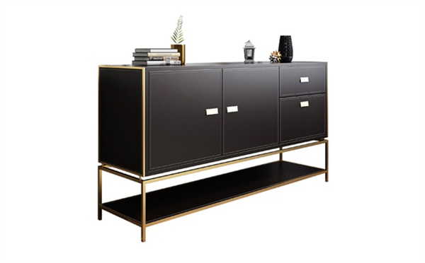 現代輕（qīng）奢風不鏽鋼餐廳備餐櫃廠家定製