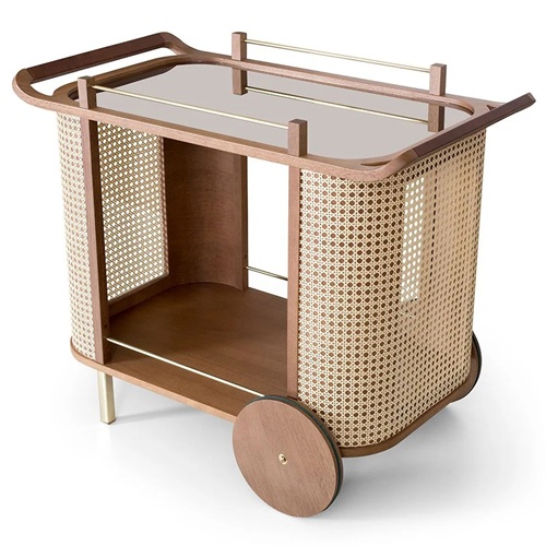 餐廳創意新（xīn）中式實木藤編備餐櫃（guì）