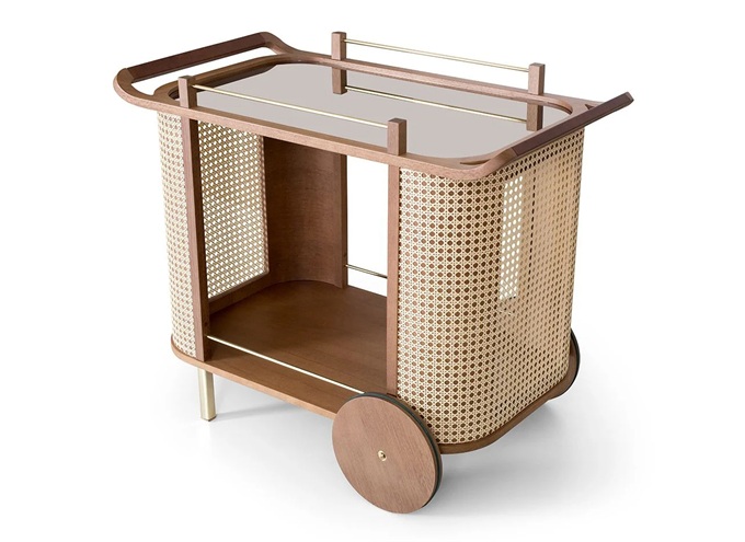 餐廳創意新中式實木藤編備餐（cān）櫃