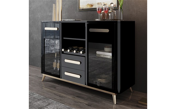 現代新中式時尚餐廳備（bèi）餐櫃不（bú）鏽鋼