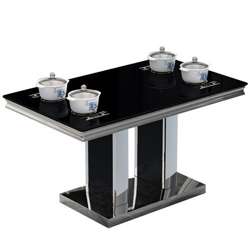 自助餐（cān）火（huǒ）鍋店鋼（gāng）化玻璃小火鍋桌（zhuō）子