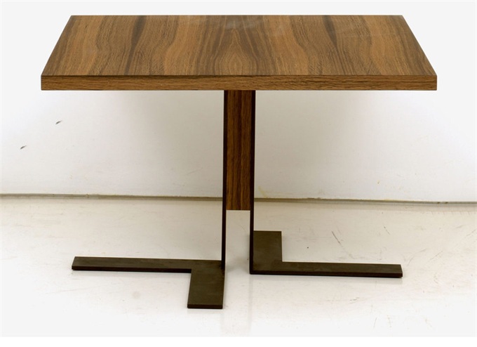 茶樓個性鐵（tiě）藝桌腳簡約實木茶餐桌