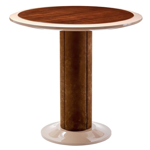 茶餐廳（tīng）大理石圍邊實木桌（zhuō）麵圓形小餐桌