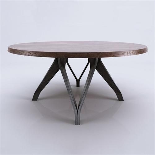 茶餐廳（tīng）中式經典創意實木茶圓形餐桌