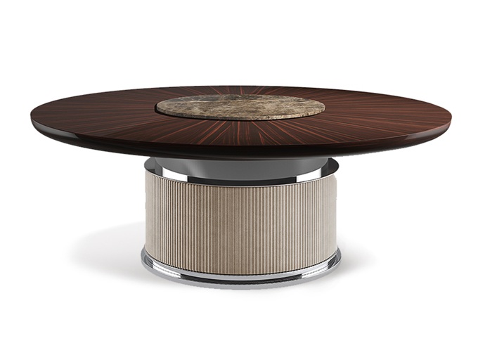 茶餐廳後現（xiàn）代輕奢圓形大餐桌