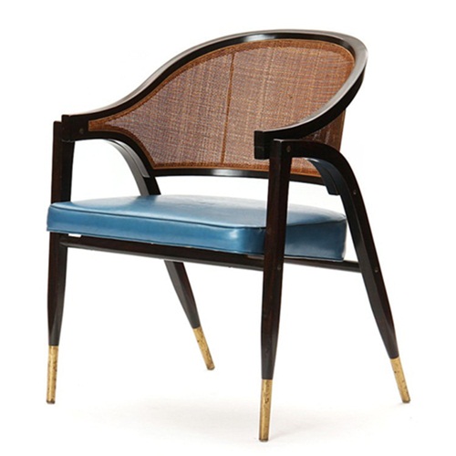 粵菜茶餐廳優質實木（mù）靠背扶手（shǒu）餐廳軟包藤編椅