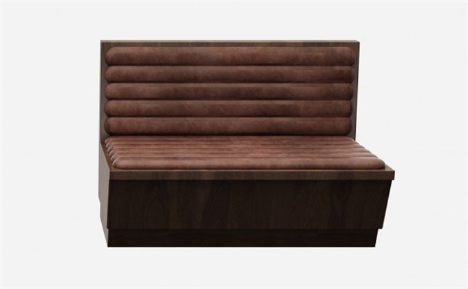 歐式（shì）皮革實木靠背茶餐廳卡座