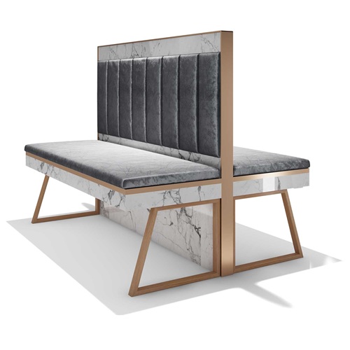 現代時（shí）尚不鏽鋼軟包雙麵茶餐廳卡座