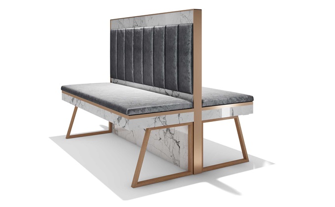 現代（dài）時尚不鏽鋼軟包雙麵茶餐廳（tīng）卡座