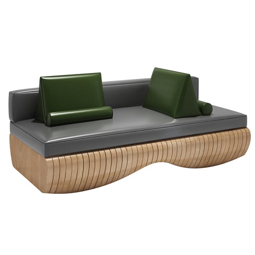 茶餐（cān）廳創意實木皮革軟包卡座