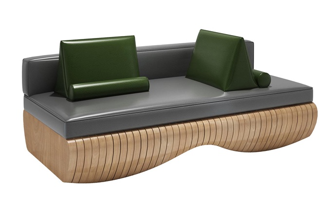 茶餐廳創意實（shí）木皮革（gé）軟包卡座