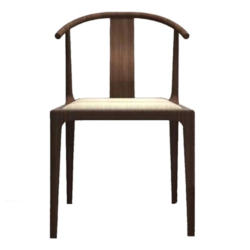 茶餐廳新中式簡（jiǎn）約實木牛角椅子