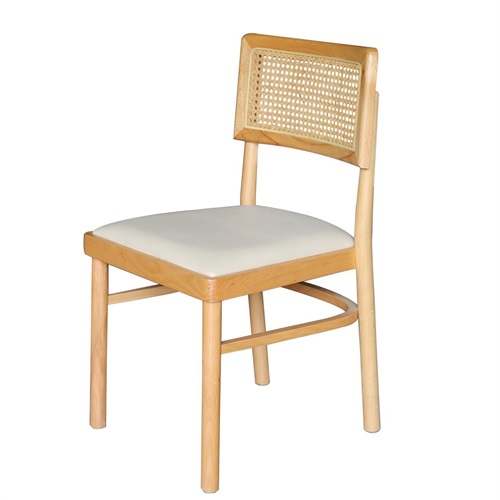 茶餐廳簡約複古實木藤編餐椅（yǐ）