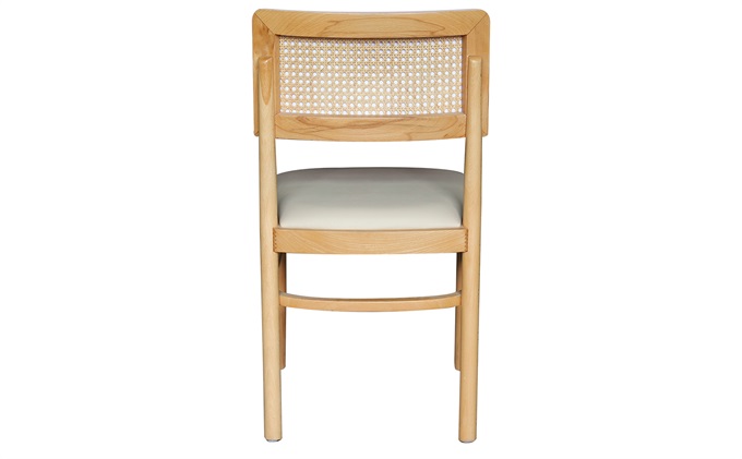 茶餐（cān）廳簡約複古實木藤編餐椅