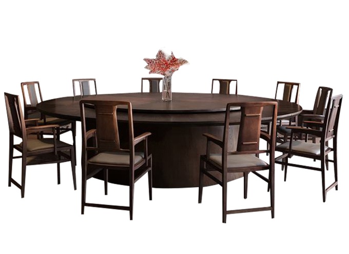 酒店包（bāo）間大型實木時尚2.2米電動餐（cān）桌