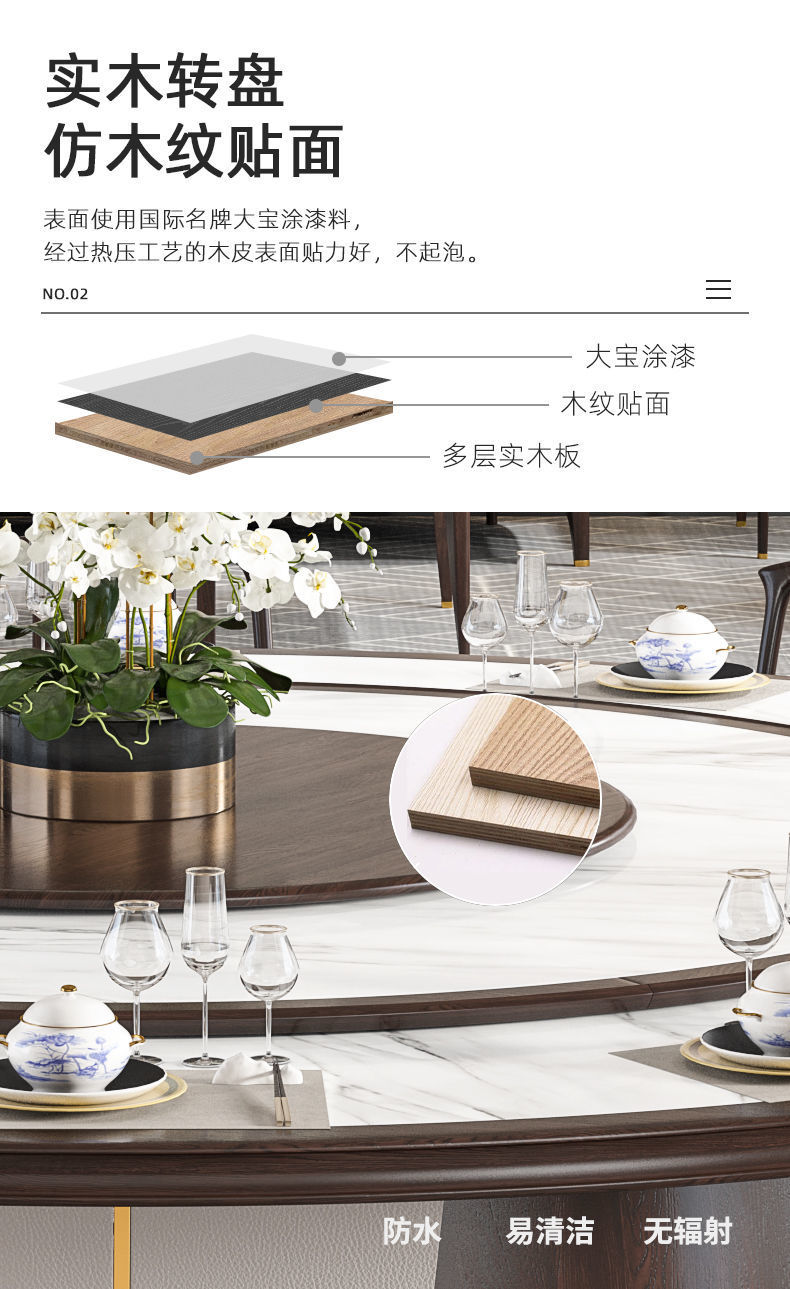 會所包間20人圓（yuán）形自動（dòng）旋（xuán）轉餐桌