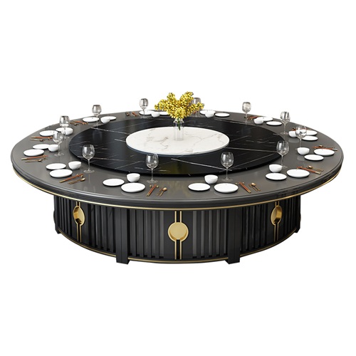 會所包房3m岩（yán）石板（bǎn）電動旋轉大圓桌