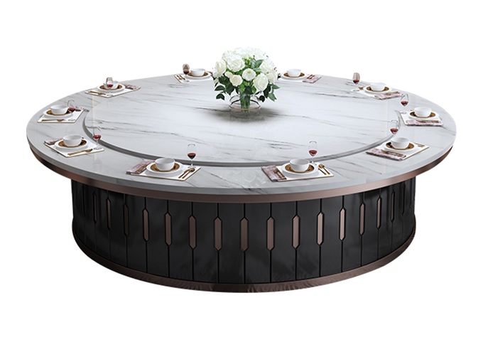 高檔酒（jiǔ）店豪華時尚大理石電動餐（cān）桌