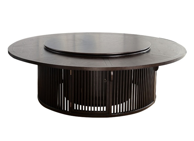 酒店包房新中（zhōng）式大（dà）理石電動轉盤2.8米火（huǒ）鍋餐桌