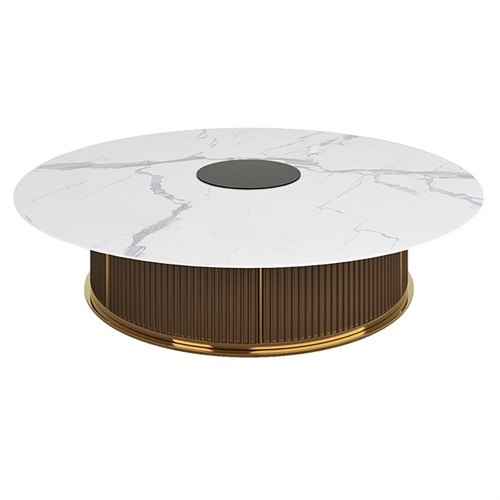 高檔（dàng）15人20人電動餐（cān）桌包廂別墅自（zì）動（dòng）轉盤酒店大（dà）圓桌（zhuō）