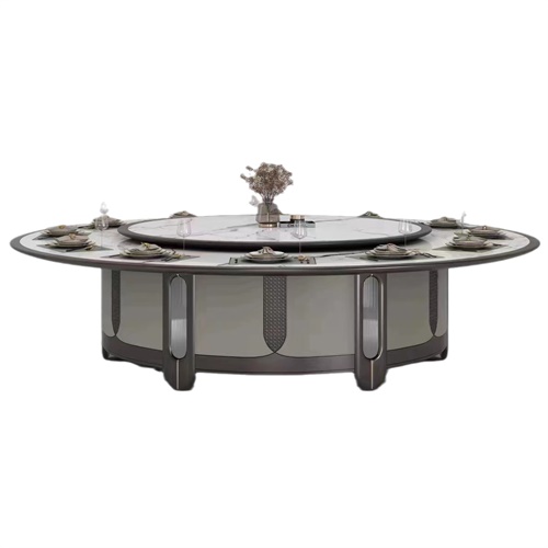 酒店會所（suǒ）新中式（shì）輕奢電動餐桌大圓桌