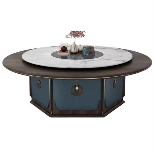 12人14人位新中式（shì）電動餐桌大（dà）圓桌