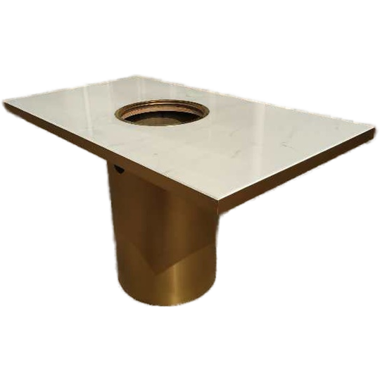 不鏽鋼輕奢大理（lǐ）石6人位電磁爐火鍋桌