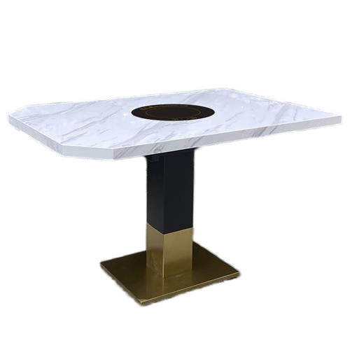 火鍋（guō）店不（bú）鏽（xiù）鋼高檔大理石麵（miàn）電磁爐火鍋桌批發（fā）