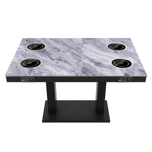 火鍋店大理石台麵四人小電磁爐火鍋桌
