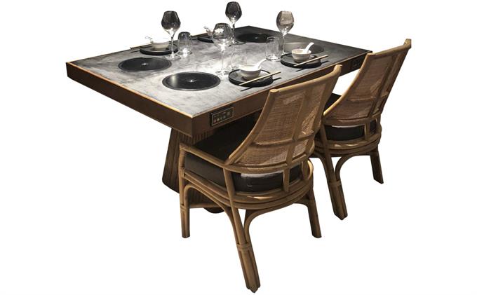 火（huǒ）鍋店大理（lǐ）石輕奢每人每鍋4人位小火鍋桌