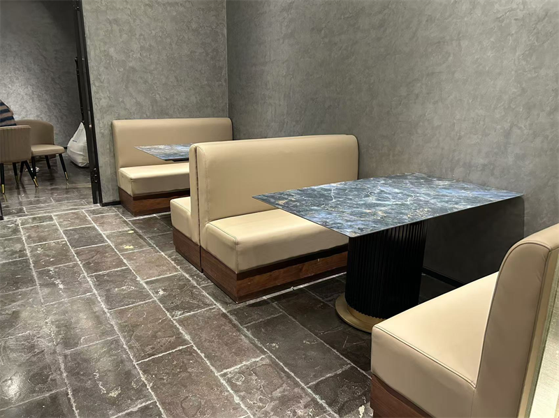 火鍋店時尚簡約岩板隱（yǐn）藏式電磁爐（lú）火鍋桌