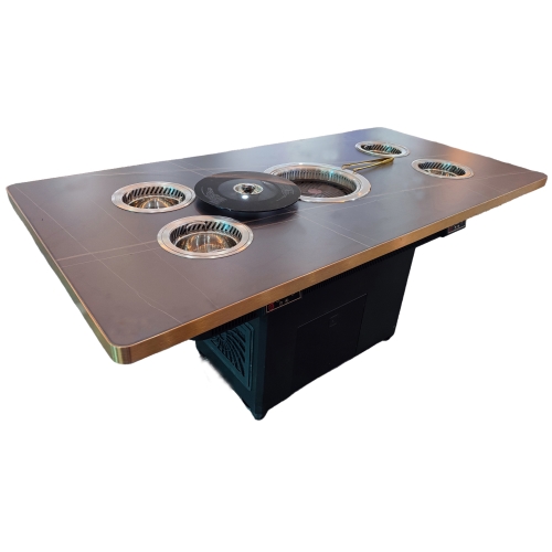 一（yī）人（rén）一鍋自（zì）助無煙火鍋燒烤一體餐桌