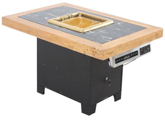 實木邊框嵌入大理石式（shì）簡（jiǎn）易火鍋桌