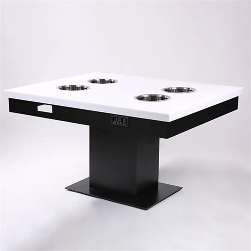 大理石（shí）一人一鍋下沉式電磁爐小火鍋桌子四人桌（zhuō）