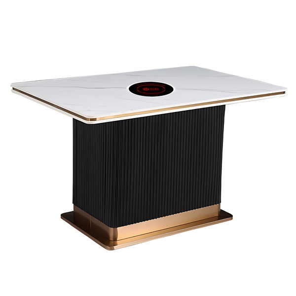 火鍋店時尚輕奢大理石台麵火（huǒ）鍋桌