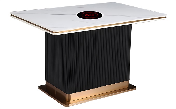 火鍋店時尚輕（qīng）奢大理石台麵火鍋桌