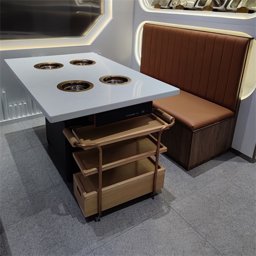 火鍋店一人一鍋無煙淨（jìng）化大理石火鍋桌