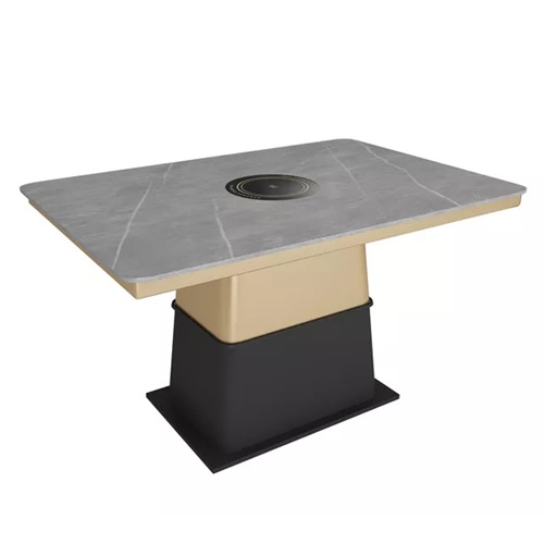 火鍋店高端不鏽鋼輕奢大理石火鍋桌