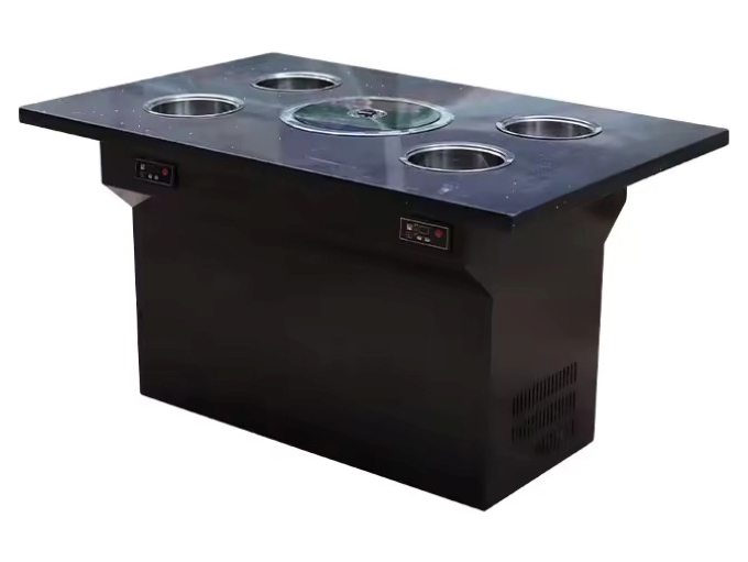 智能無（wú）煙淨化（huà）一人一鍋大理石烤涮一（yī）體火鍋餐桌