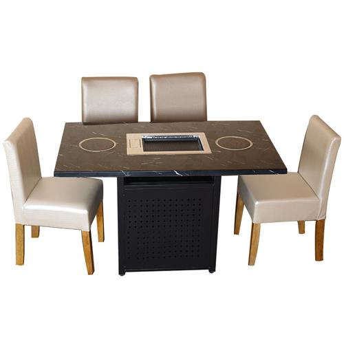 大理石火鍋燒烤一體桌/無煙紙上烤肉桌 一人一（yī）鍋小火鍋桌