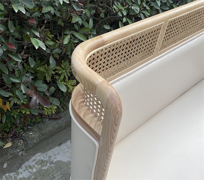 奶茶飲品（pǐn）店甜品店（diàn）原木色實木卡座沙發