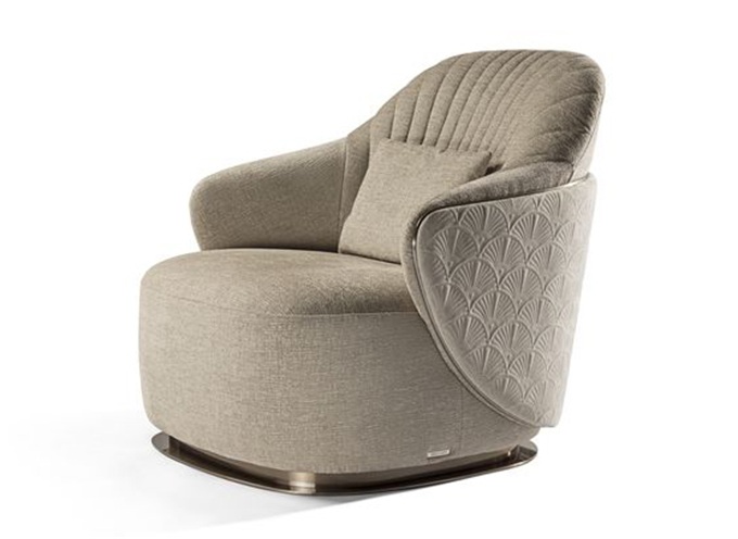 酒店歐式時尚特色絨（róng）布單人沙發